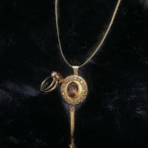 Brazilian gold necklace with ring